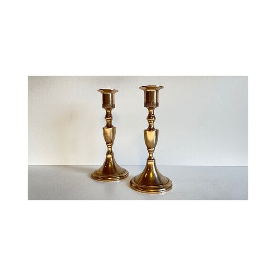 Image 1 of Pair of vintage Scandinavian candleholders by Scandia Malm, Sweden