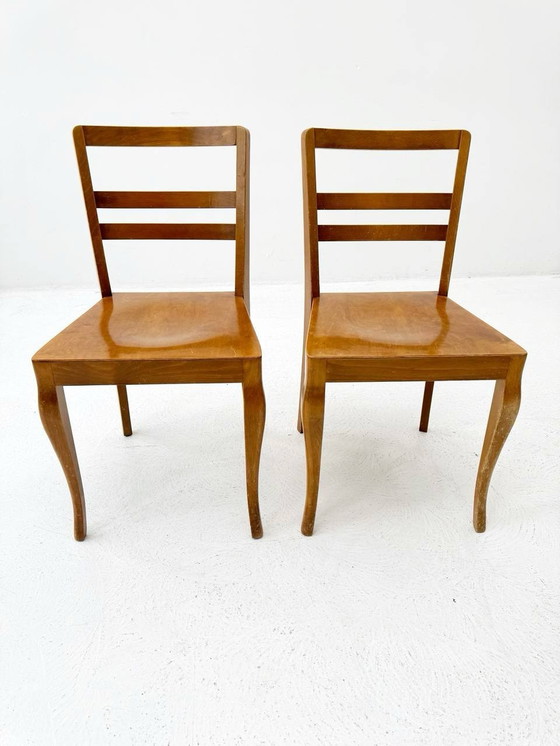 Image 1 of Set de 2 chaises de bistrot avec coussins verts