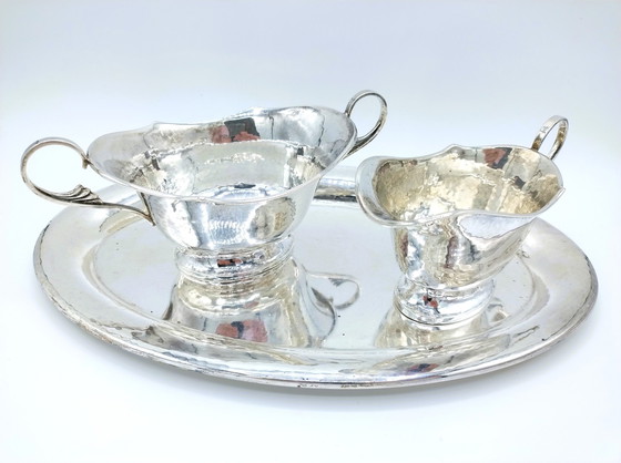 Image 1 of Gebr. Deyle / Schwäbisch Gmünd Service à crème en argent 3 pièces,