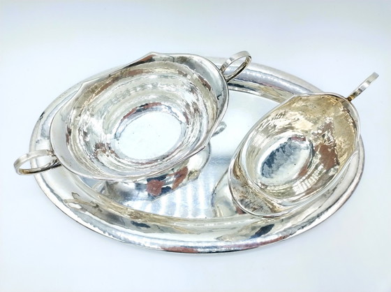 Image 1 of Gebr. Deyle / Schwäbisch Gmünd 3-piece silver cream set,