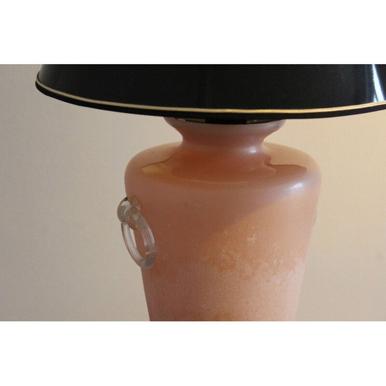 Image 1 of Vintage lamp in murano glass and lacquered metal, Italy 1950