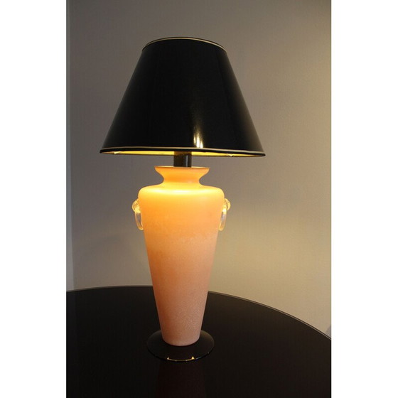 Image 1 of Vintage lamp in murano glass and lacquered metal, Italy 1950