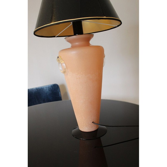 Image 1 of Vintage lamp in murano glass and lacquered metal, Italy 1950