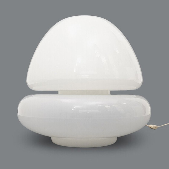 Image 1 of Lampada da tavolo vintage in vetro di Murano con doppio diffusore, Italia 1970