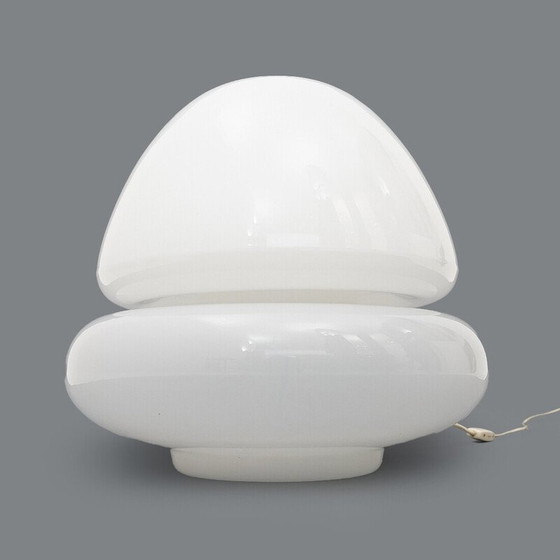 Image 1 of Lampada da tavolo vintage in vetro di Murano con doppio diffusore, Italia 1970