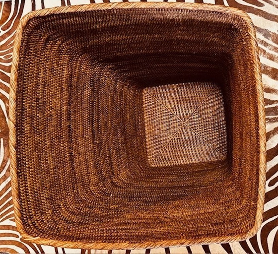 Image 1 of Set di 2 pilastri in rattan di canna e rattan della Birmania/Myanmar