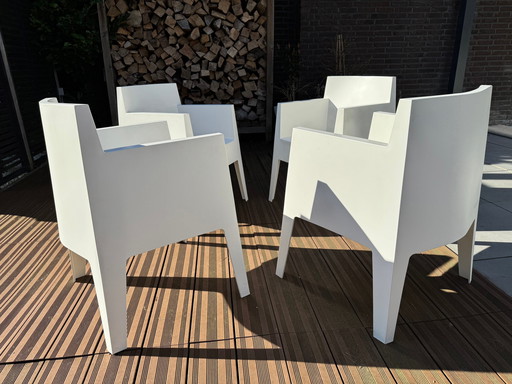 Philippe Starck Toy Driade Chairs 4 Pieces White