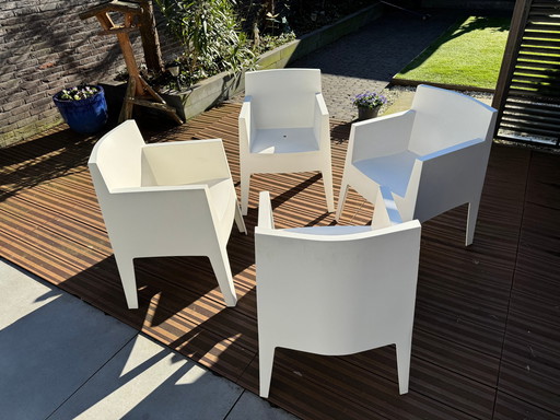 Philippe Starck Toy Driade Chairs 4 Pieces White