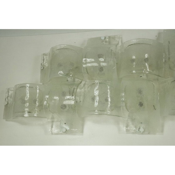 Image 1 of Set di 9 lampade da parete vintage postmoderne in vetro di Murano pulegoso, anni '70