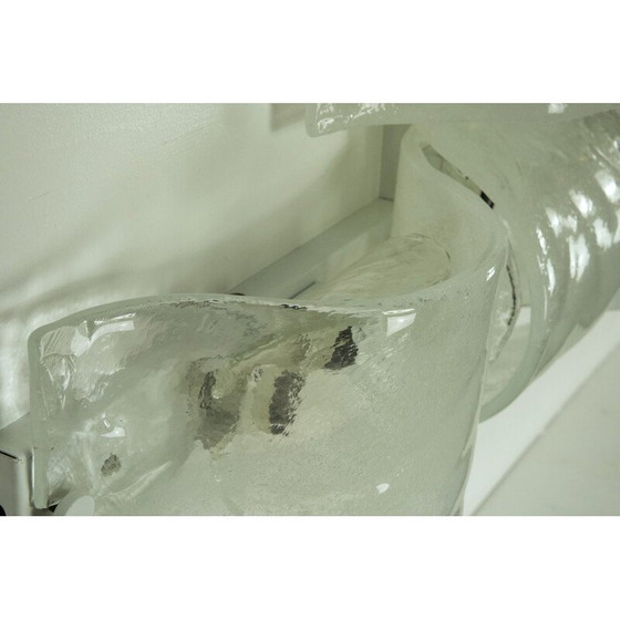 Image 1 of Set di 9 lampade da parete vintage postmoderne in vetro di Murano pulegoso, anni '70