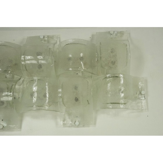 Image 1 of Set di 9 lampade da parete vintage postmoderne in vetro di Murano pulegoso, anni '70