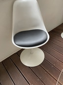 4 Tulip chairs with matching glass table and bottle holder