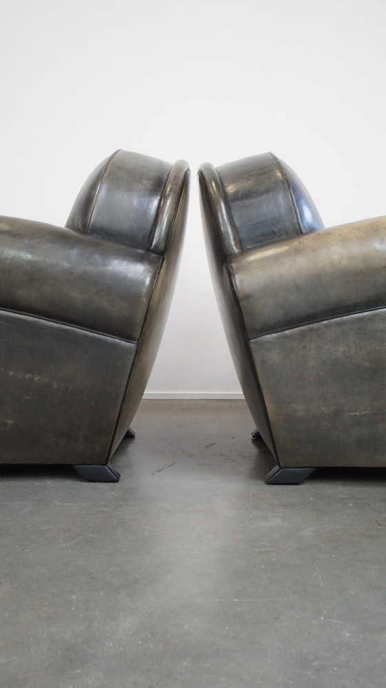 Image 1 of 2 X Sheep Leather Design Armchair By Bart Van Bekhoven