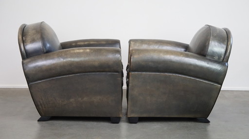 2 X Sheep Leather Design Armchair By Bart Van Bekhoven