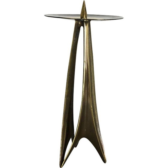 Image 1 of Vintage brass candlestick by Klaus Ullrich for Faber and Schumacher, Germany 1958