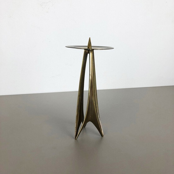 Image 1 of Vintage brass candlestick by Klaus Ullrich for Faber and Schumacher, Germany 1958