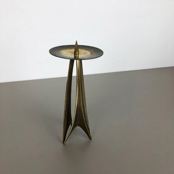 Image 1 of Vintage brass candlestick by Klaus Ullrich for Faber and Schumacher, Germany 1958