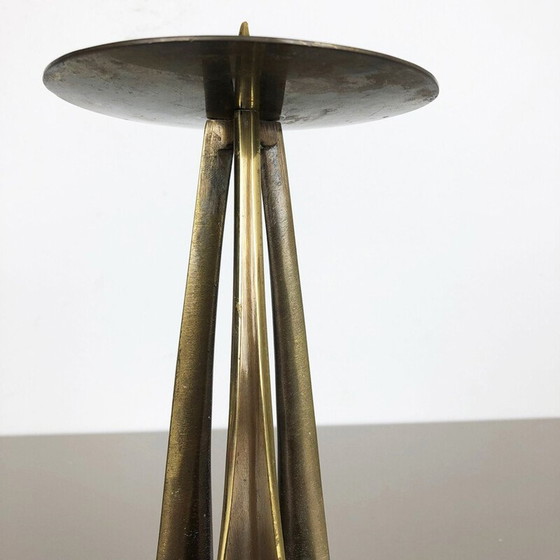 Image 1 of Vintage brass candlestick by Klaus Ullrich for Faber and Schumacher, Germany 1958