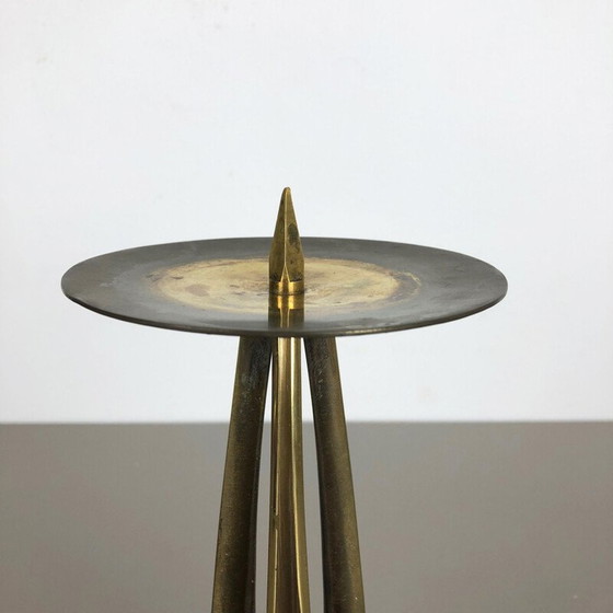 Image 1 of Vintage brass candlestick by Klaus Ullrich for Faber and Schumacher, Germany 1958