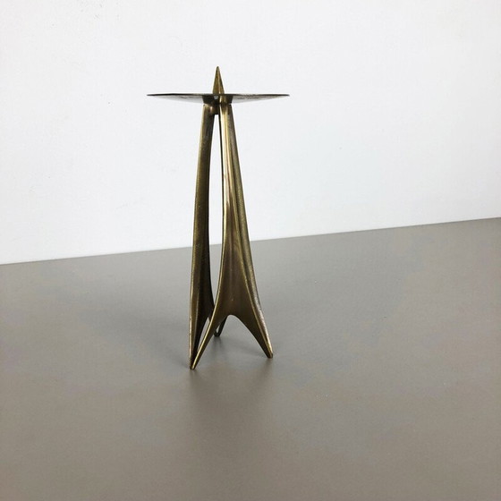 Image 1 of Vintage brass candlestick by Klaus Ullrich for Faber and Schumacher, Germany 1958