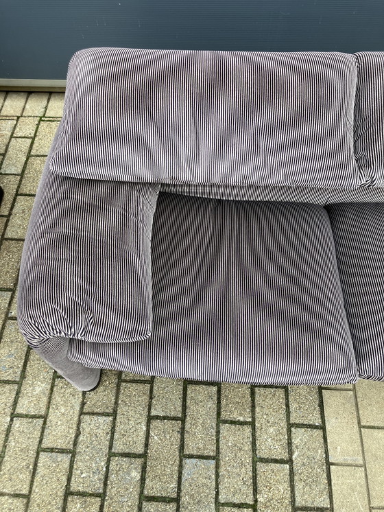 Image 1 of Cassina Maralunga 2X 2Seat Vico Magistretti, Original Light Gray Ribble Fabric