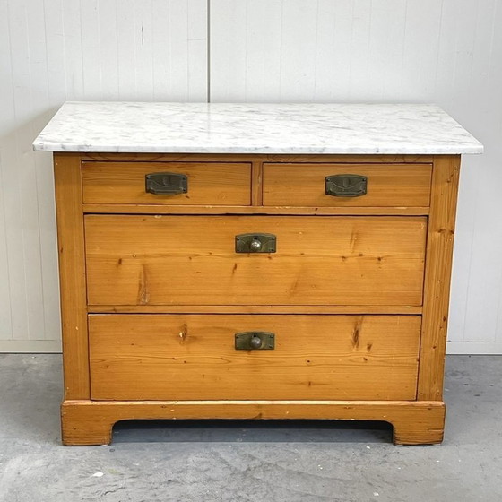 Image 1 of Marble Top Dresser/Trawer Cabinet