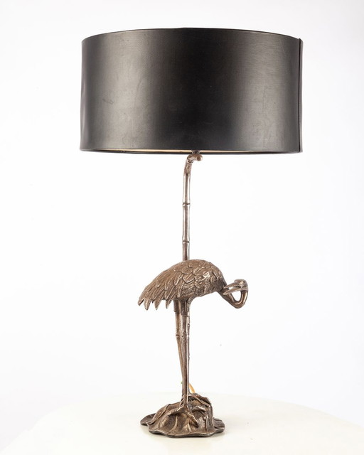 Lampe de table Hollywood Regency avec une grue