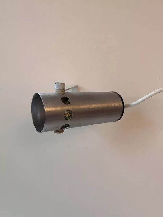 Image 1 of Lampada da parete vintage regolabile, metallo spazzolato, Francia 1960
