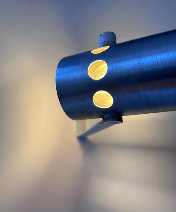 Image 1 of Lampada da parete vintage regolabile, metallo spazzolato, Francia 1960