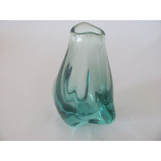 Image 1 of Vaso vintage in metallo e vetro, Cecoslovacchia 1960