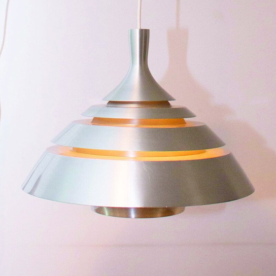 Image 1 of Vintage aluminum pendant lamp by Hans-Agne Jakobsson, Sweden 1960