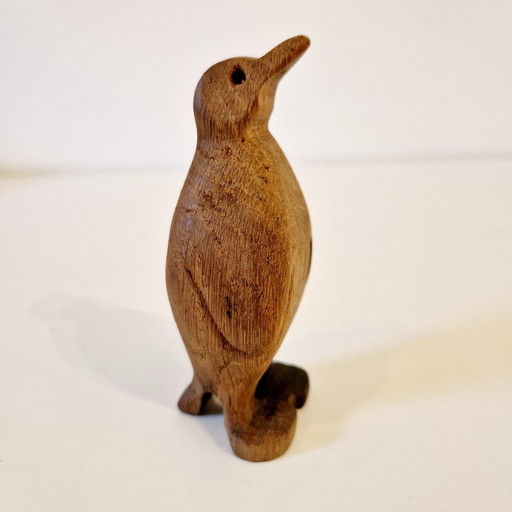 1970s Teak Figurine Pinquin