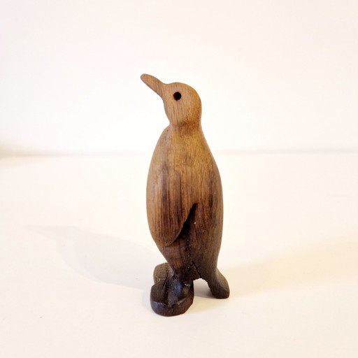 1970s Teak Figurine Pinquin