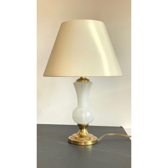 Image 1 of Vintage lamp in opaline glass and brass