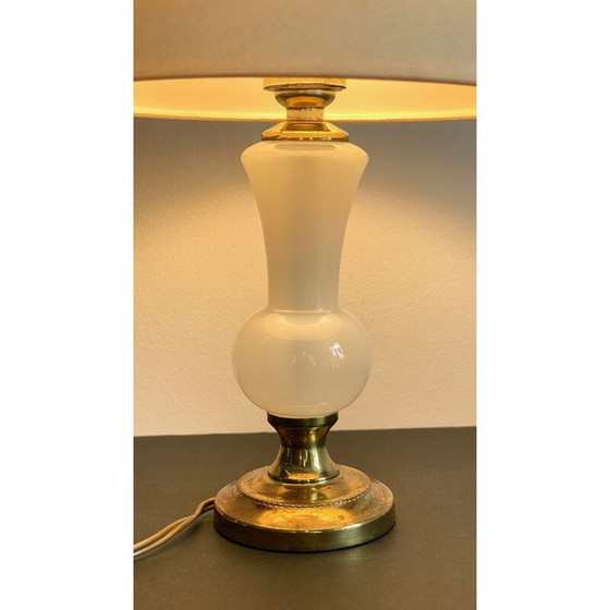 Image 1 of Vintage lamp in opaline glass and brass