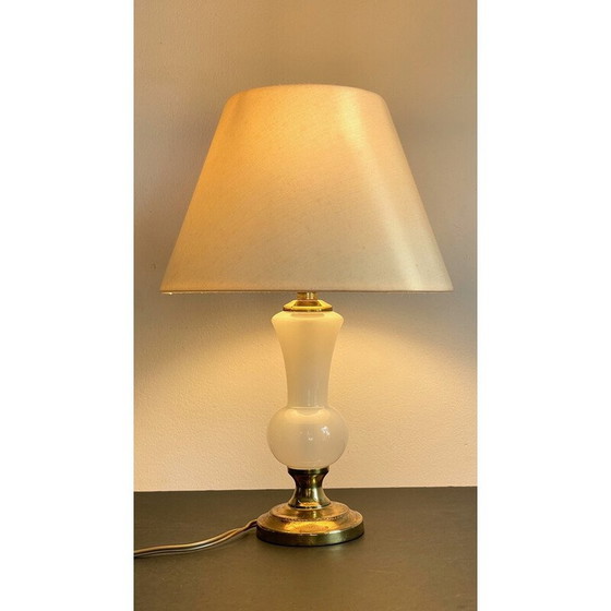 Image 1 of Vintage lamp in opaline glass and brass