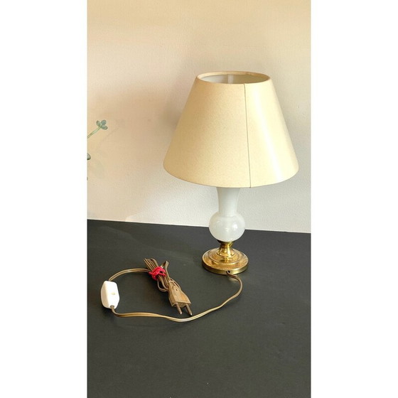 Image 1 of Vintage lamp in opaline glass and brass