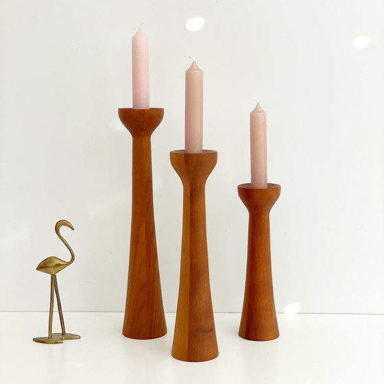 Image 1 of 3x candelieri vintage in teak