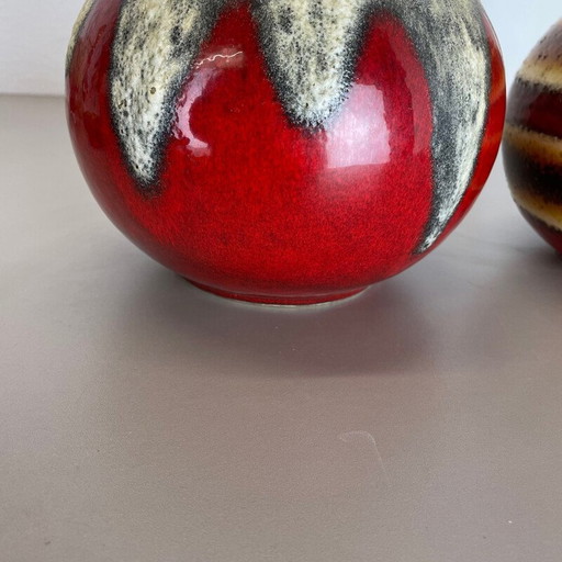 Par de jarrones de cerámica vintage de Bay Ceramic, Alemania, década de 1970