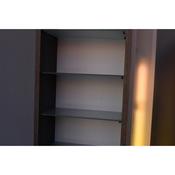 Image 1 of Vetrina elettrificata vintage in legno laccato nero per Acerbis