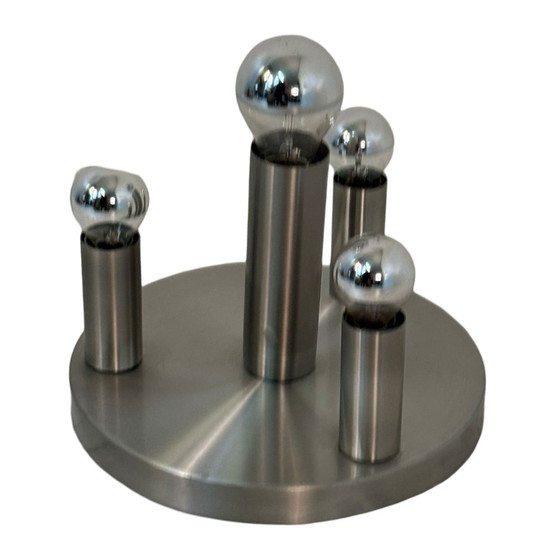 Image 1 of Hala - Lampada da soffitto o da parete - Acciaio inossidabile - Lampadine riflettenti incluse - Circa anni '80 - Prodotto ne