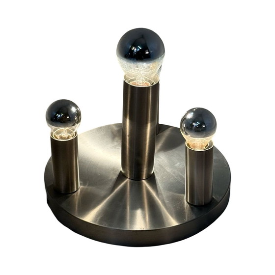 Image 1 of Hala - Lampada da soffitto o da parete - Acciaio inossidabile - Lampadine riflettenti incluse - Circa anni '80 - Prodotto ne