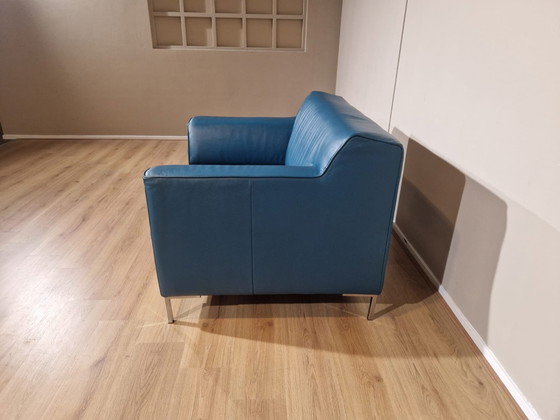 Image 1 of Fauteuil Montel Fresh Design en cuir bleu