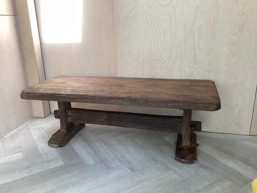 Brutalist Table Side Bench 1960