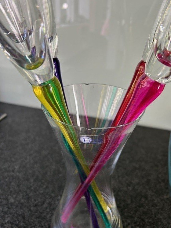 Image 1 of Champagne Glasses In Vase