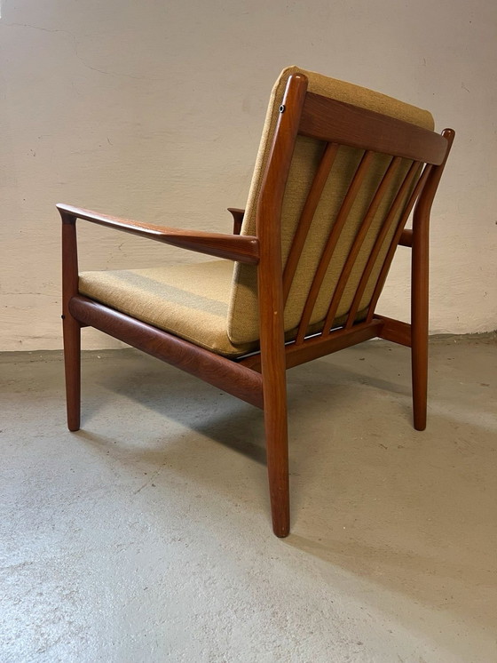 Image 1 of 1X Teak armchair by Svend Aage Eriksen for Glostrup, newly upholstered, 60s-70s