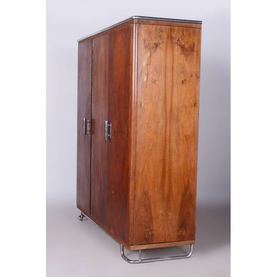 Image 1 of Vintage Bauhaus walnut and chrome cabinet by Hynek Gottwald, Czechoslovakia 1930