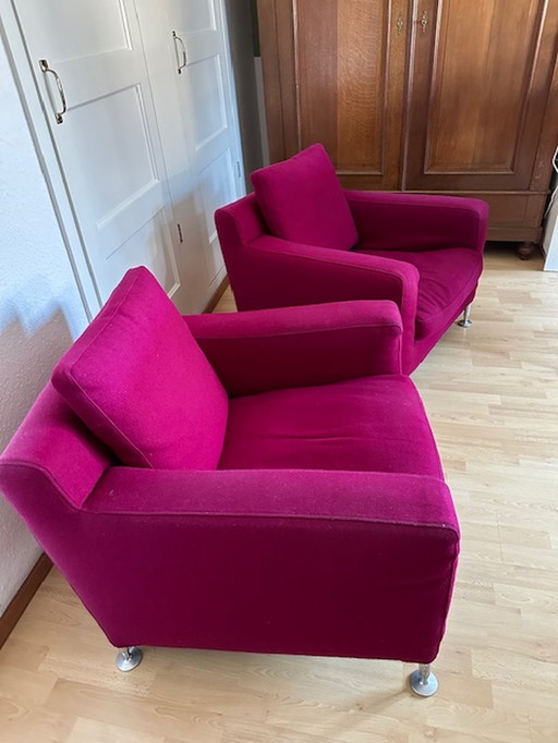 2x B&B Italia Harry armchairs