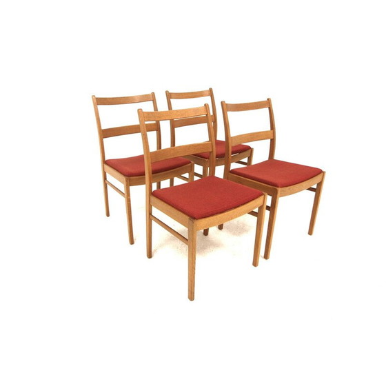 Image 1 of Set of 4 vintage oak chairs, Sweden 1960