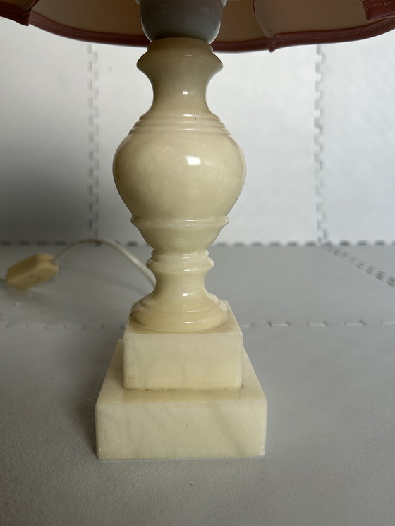 Image 1 of Table Lamp Marble Pink English Style '50 - '70 Vintage